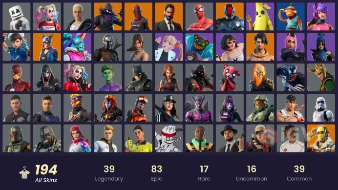 [PC/PSN/XBOX/Nintendo] 194 skins F/A :  Take The L | Son Goku | Venom | Eddie Brock | Dark Skully | Master Chief (Matte Black) | Mike Lowrey | S