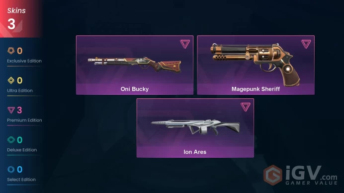 AP | 3 skins | Oni Bucky | Ion Ares | Magepunk Sheriff | U3801