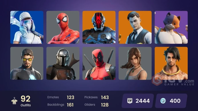 FA | 92 skins | Gold Midas | Torin | Gear Specialist Maya | Ronin | Raz | Kymera | Spire Assassin | Joey | The Cube Queen | Menace | Predator