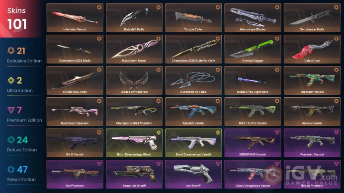 VALORANT EU WEST SERVER 107 SKİNS +14 KNİFE (Champions 2024+MYSTBLOOM PACKED, Champions 2025,ARCANE V)AUTO DELIVERY FULL ACCESS-LIFETIME WARRANT