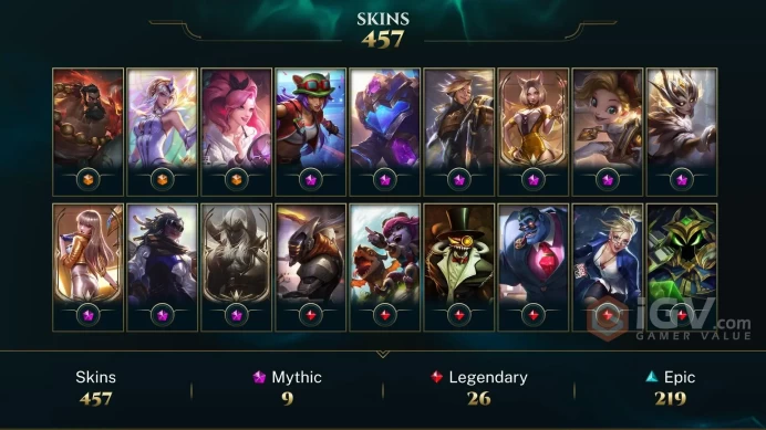 EUNE | 457 SKIN | 350K BE | 711 LVL | GOLD 2 | MAIL CHANGEABLE ACCOUNT