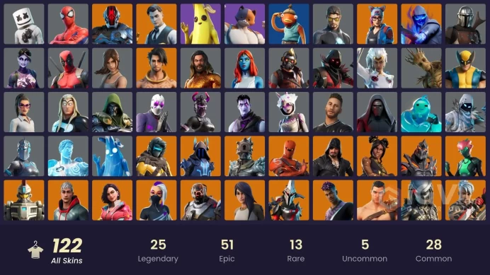 [PC/PSN/XBOX] 122 skins | Merry Mint Axe | Gold Midas | Gold Brutus | Gear Specialist Maya | Raz | The Foundation
