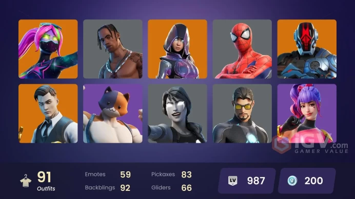 [PC/PSN/XBOX] 91 skins | Glow | Travis Scott | Astro Jack | Gold Midas | Kata Captain | Galaxy Scout