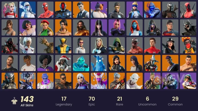 [PC/PSN/XBOX] 143 skins | Neo Versa | Gold Midas | Gold Brutus | Gold Meowscles | Tart Tycoon | Cobalt Snowfoot