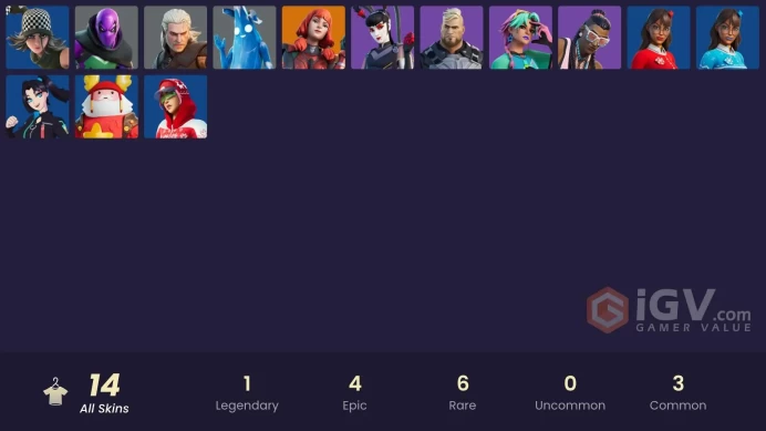[PC/XBOX/PSN] 14 skins | Merry Mint Axe | The Imagined | Prowler | Polar Peely | Geralt of Rivia | Gunnar | Selene | Tsuki 2.0