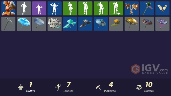 [PSN/XBOX/PC] 1 skins | Wooly Warrior | Spectra Protector | The Sith | Fishstick Janky | Back Board | Prized Llama | Clawz Retro | Peely Whip