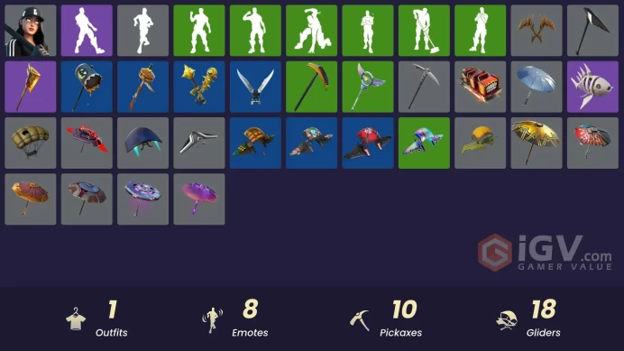 [PSN/XBOX/PC] 1 skins | Ruby Shadows | Arroyo Pack | Datafiber Chargepack | Scales of Justice | Blackout Bag | Bobo | Dino Deck | Beachcomber