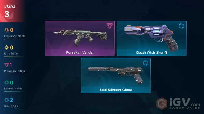 EU Full Access | 3 Skins Forsaken Vandal + Soul Silencer Ghost + Death Wish Sheriff