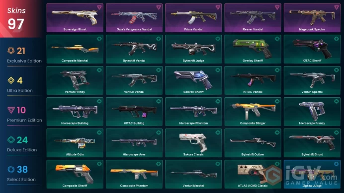 VALORANT EU WEST SERVER 97 SKİNS (+9 KNİFE, CHAMPİONS 2025 + SPLASHX PACKED, VCT 2025 ,PHASEGUARD+KURONAMİ VANDAL)AUTO DELIVERY FULL ACCESS