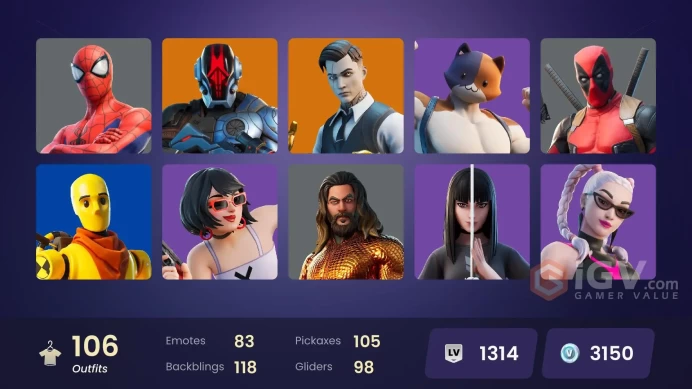 PC,PSN,XBOX 105 SKINS FA - SNAP,CHARLOTTE,DOOM,SOLEIL,BRIDE,KOR,EREN,JUICE WRLD,THOR,EVIE,IRIS,YELLOWJACKET RK1381