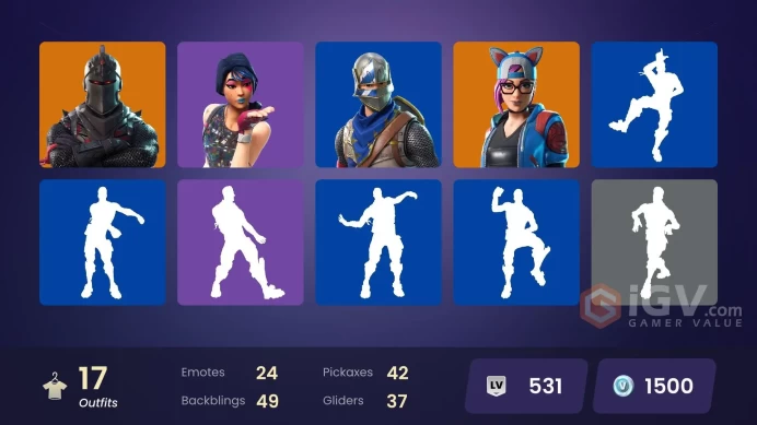 PC,PSN,XBOX 17 SKINS MAIL CAN CHANGE - BLACK KNIGHT RK1390