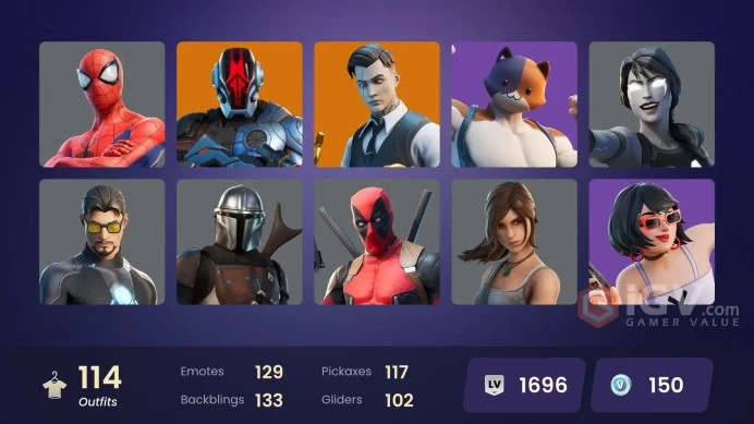 PC,PSN,XBOX 114 SKINS FA - XANDER,SPIRE ASSASSIN,RICK,BATMAN,GERALT,HAN SOLO,LEIA ORGANA,WOLVERINE,LARA CROFT,MASTER CHIEF,DOOM RK1402