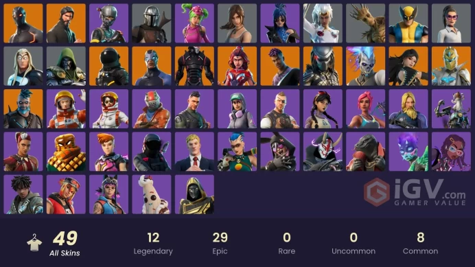 PC,PSN,XBOX 48 SKINS FA - REAPER - OMEGA,STORM,LARA CROFT,DOOM,GROOT - TAKE THE L - MAKO RK1408