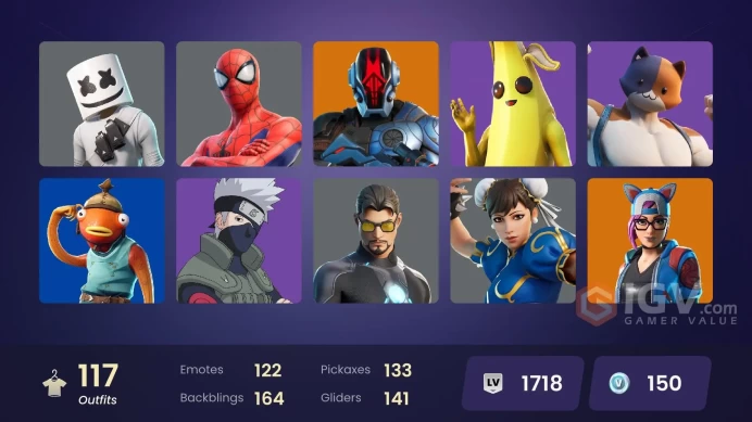 PC,PSN,XBOX 117 SKINS FA - STW - CHUN-LI,VEGETA,FUSION,LYNX,MANDALORIAN,MASTER CHIEF,RICK,KAKASHI,CARNAGE,KOR,PLUNGERMAN RK1329