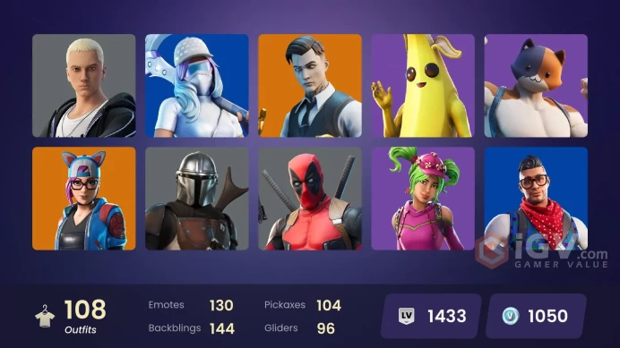PC,PSN,XBOX 108 SKINS FA - STW - ROYALE BOMBER,GOKU,LARA CROFT,LUKE SKYWALKER,GHOST FACE,CLOAKED STAR,RECON CHAMPION RK1365