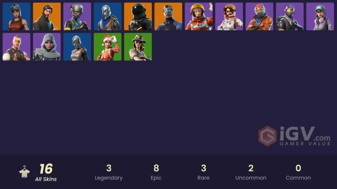 PC,PSN,XBOX 16 SKINS FA - BLUE SQUIRE - REAPER - VANGUARD ZADIE - RENEGADE RAIDER - TAKE THE L - MAKO RK1371