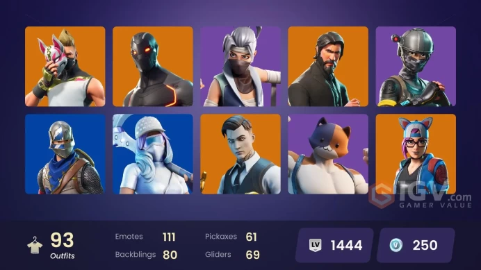 PC,PSN,XBOX 92 SKINS FA - BLUE SQUIRE - RAEPER - GALAXY SCOUT,OMEGA,CHAOS AGENT,KUNO,STARFLARE,DEMI - TAKE THE L RK1385