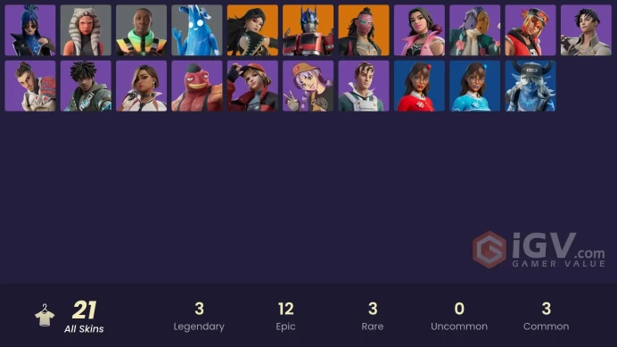 #21 [PC/XBOX/PSN/SWITCH] 21 skins | Battle-Tested | On | Kado Thorne | Ahsoka Tano | Polar Peely | Gradient Only | Regal Hunter Rian | Furmidabl