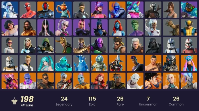 #22 [PC/XBOX/PSN/SWITCH] 198 skins | Snake Eyes | Rainbow Racer | Burning Ambition Valeria | MASKED FADE | Challenger | Lowlight | 