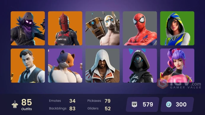 PC,PSN,XBOX 85 SKINS FA - PSYCHO BANDIT,MANDALORIAN,GERALT,AANG,GROOT,UNSC SPARTAN,WOLVERINE,EZIO,TRACY TROUBLE,INVINCIBLE,WOLVERINE,PHAEDRA RK
