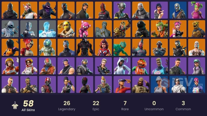 PC,PSN,XBOX 57 SKINS FA - BLACK KNIGHT - REAPER - OMEGA,OBLIVION,BATTLE HOUND,TOMATOHEAD,BRITE GUNNER - FLOSS - TAKE THE L RK1428