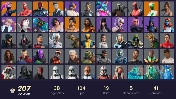 FA | 207 skins | Gold Brutus | Gold Midas | Subzero Cryptic | Sultura | Mizuki | Galaxy Scout | Spectra Knight | The Foundation | The Ageless