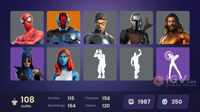 FA | Change mail | 108 skins | The Ageless | Kymera | Peter Griffin | Nezumi | Joey | Eternal Knight | Menace | The Foundation | Valeria | Fade 