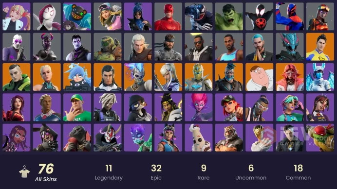 FA | 76 Skins | Dark Red Knight | Mecha Strike Navigator | Spectra Knight | J Balvin | Leonardo | Solid Snake | 3400 VB