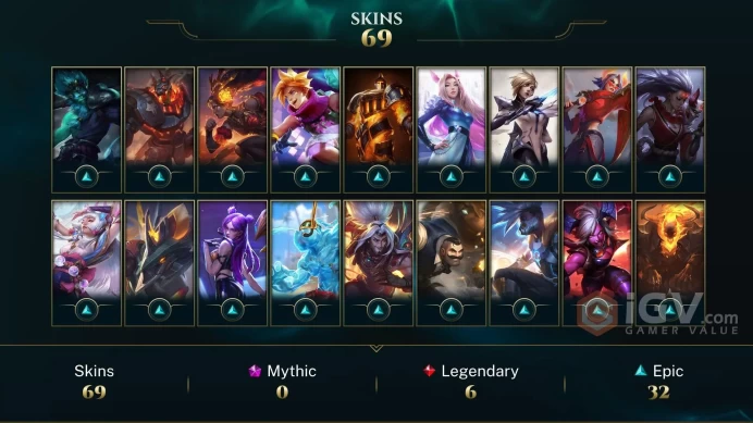 EUW -(S16) BRONZE 3(60LP) - 161 Champ - 69 Good Skins(6 Legendary, 32 Epic) - 15.4K BE -S7 ACC- FULL ACCES- SAFETY - CHEAP