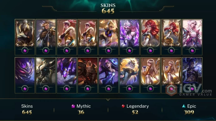 645 SKIN | 42K+ BE | 862 LVL | GOLD III | MAIL CHANGEABLE LEAGUE OF LEGENDS ACCOUNT