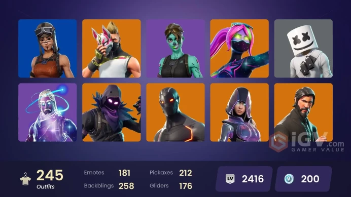 [PC/XBOX] 244 skins | Renegade Raider | Galaxy | Og STW | The Reaper | Glow | Elite Agent | Blue Team Leader | Take The L | Merry Mint Axe |	x2