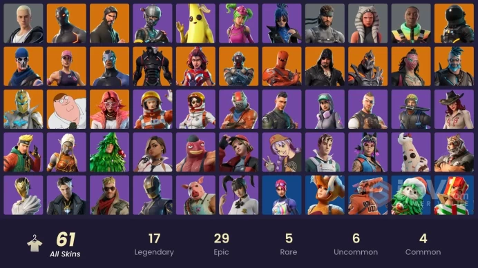 PC/PSN/Xbox/Nintendo 60 skins | OG STW | The Reaper | Elite Agent | Omega (stage 5) | Peter Griffin | Omegarok | Carbide | Kado Thorne | Valor |