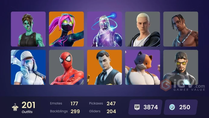 195 skins | Galaxy | Travis Scott | Gold Brutus | Gold Meowscles | FULL ACCESS