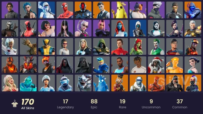 [PC/PSN/XBOX] 171 skins | Gold Brutus | Gold Midas | Naruto Uzumaki | Cloud Striker | The Foundation | Kymera |	N204