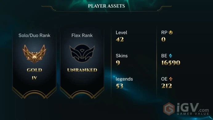 EUW / S16 GOLD IV / 52 CHAMPS / 9 SKINS / 11W/1L / 90%+WR / HONOR 3 / CHANGEABLE EMAIL / 5 MIN. 24/7 DELIVERY #L1/103726MR3