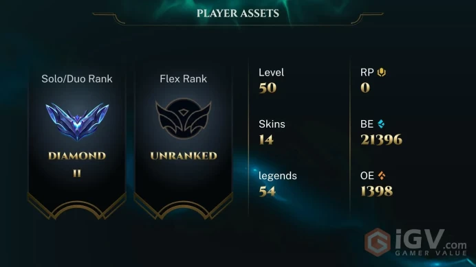 [EUW] S2026 - Diamond 2 -17LP- 73 Winrate - 61W - 22L - 21K Be - Honor 5 - Safe - Instant Delivery