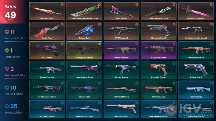 39 EU/TR Market & V25 ACT6 Immo II & 5 Years Knife-Gaia's Fury-Dolmir's Judgement-ORA Knife-Sentinels/CYRAX/MP/Phaseguard/Vandal-Recon Phantom
