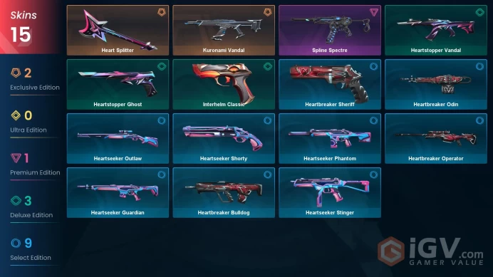 EU 1 KNIFE 15 SKINS VALUE: 4150 VP Kuronami Vandal Heart Splitter IRON 3 67 LEVEL EflvS