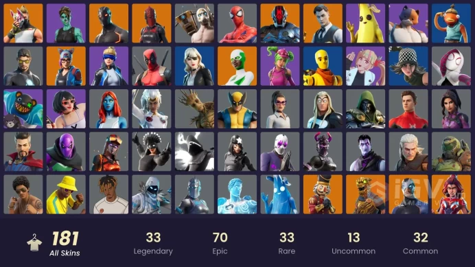 FA - [XBOX/PC] 181 skins | Neo Versa | Gold Midas | Tart Tycoon | Rogue Agent | Heron Stance Hero | The Imagined | The Ice King | Drift |