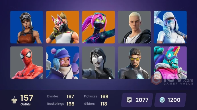 PC/PSN/Xbox/Nintendo 157 skins Leviathan Axe | Renegade Raider | Andre | Renee | Cloud Striker | Fixer | The Ageless | Kymera | Peter Griffin |