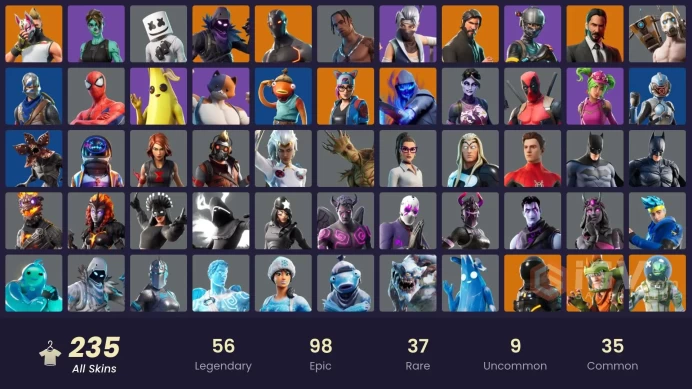 [PSN/XBOX/PC] - 235 skins | Rogue Spider Knight | The Reaper | Blue Squire | Travis Scott | Elite Agent |  Royale Knight | OG Paradigma | Take  
