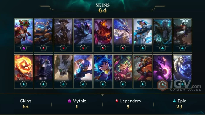  VN  63 SKINS  172 CHAMPIONS  171 LEVEL  INSTANT DELIVERY  FULL ACCESS  EQbGk 