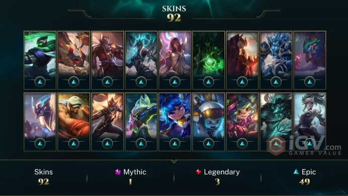 LAN 90 SKINS 118 CHAMPIONS 218 LEVEL INSTANT DELIVERY FULL ACCESS EsCo5