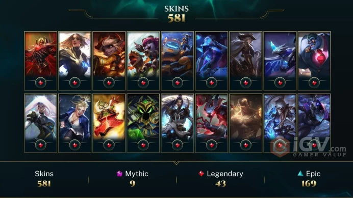 EUW | 581 SKIN | 244K+ BE | 524 LVL | GOLD III | MAIL CHANGEABLE LEAGUE OF LEGENDS ACCOUNTS