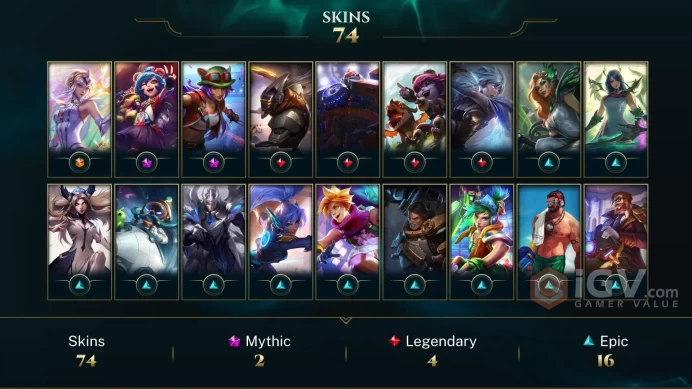 EUW -(S16) SILVER 2(60LP) - 130 Champ - 74 Good Skins(1 Ultimate, 2 Mythic, 4 Legendary, 16 Epic) - 5.5K BE -S3 ACC- FULL ACCES-CHEAP