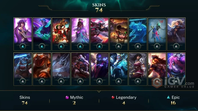 EUW -(S16) SILVER 2(60LP) - 130 Champ - 74 Good Skins(1 Ultimate, 2 Mythic, 4 Legendary, 16 Epic) - 5.5K BE -S3 ACC- FULL ACCES-CHEAP