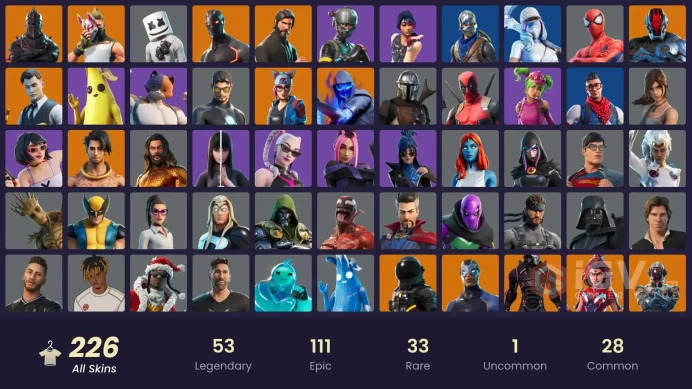 PC/PSN/Xbox/Nintendo 225 skins | Black Knight | Sparkle Specialist | The Reaper | Blue Squire | Royale Knight | Elite Agent | Blue Team Leader |