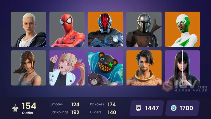(PC PSN XBOX) 154 skins | The Ageless | Kymera | Peter Griffin | Nezumi | The Imagined | Joey | Renzo the Destroyer | Menace | Backlash | The Fo