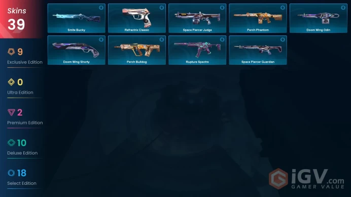 EU 39 skins 3 knifes | ATLAS // CMD Baton | Byteshift Knife | ChronoVoid Vandal | Bolt Knife | CYRAX Vandal | Sentinels of Light Spectre | V0184