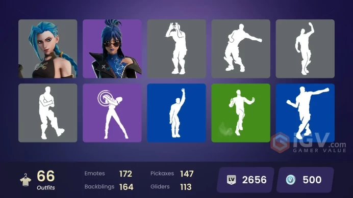 PC/PSN/XBOX | 66 skins | Arcane Jinx | Valeria | Peter Griffin | Polar Peely | Glacial Dummy | Sub-Zero (MK3) | UNSC Spartan | Solid Snake